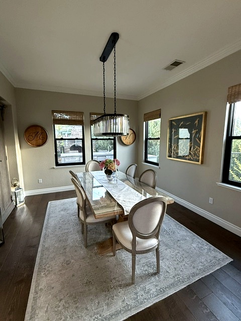 An elegant dining room cleaned by Clean Day Home Services